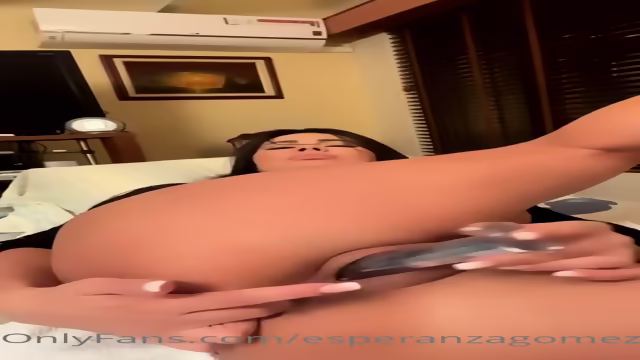 Legendary Latina with giant clit dildos her pussy