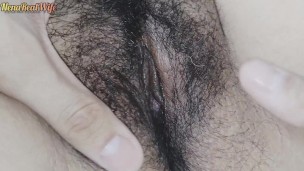 Stepmom on the beach dresses after fucking, I open her pussy