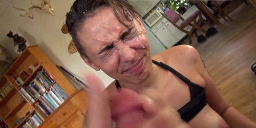 Blowing my load in roommate's eye - I'm trying not to laugh (Kat Cummings, Richard Nailder)