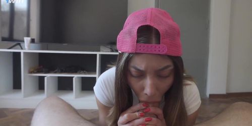 My stepsister, a big-ass dark haired homemade hump video, saves my life by sucking the venom out of my meatpipe. (Little Tina)