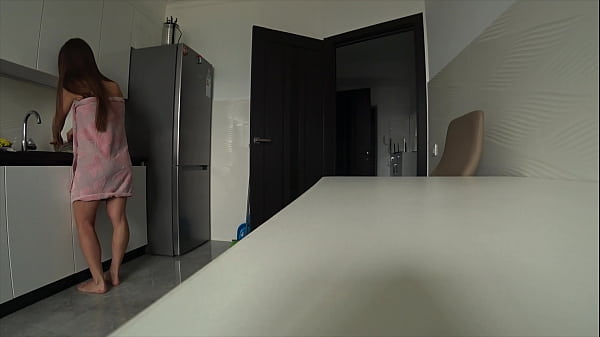 Real Cheating. Wife With Husband's Friend Fuck In The Kitchen. Home Alone