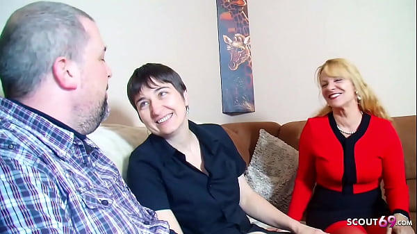 Real old German Couple talk to First Threesome Sex by Big Tits Mature