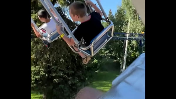 Blowjob in public in the Ferris Wheel in the park with i8 year old cute beauty - Darcy Dark