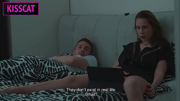 Step mom and Step son Watch Porn, Masturbate to Creampie Bliss in Share Bed Hotel Vacation
