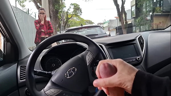 ¡Paja arriesgada en la calle para estudiante en público!