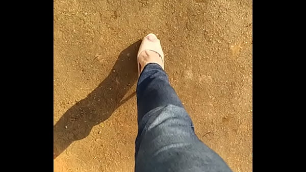 Walking on peeptoe shoes in public