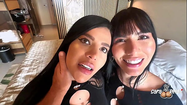 Threesome. Massive Cumshot On The Faces Of Two Hungry Latinas