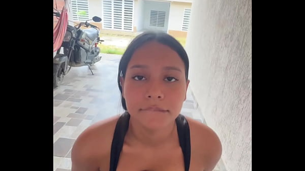Horny Colombian girl takes out her boyfriend's penis on the street and sucks it