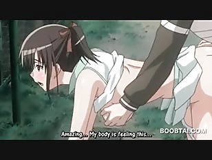 Hentai gets pussy banged doggy style outdoor